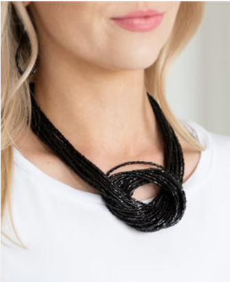 Knotted Knockout Black Necklace