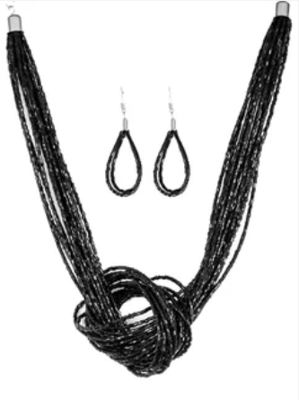 Knotted Knockout Black Necklace