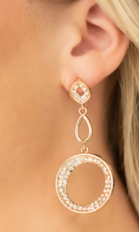 On The Glamour Scene Gold Post Earrings