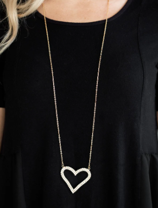 Pull Some HEART-strings Gold Necklace