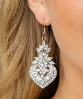 Royal Hustle White Earrings