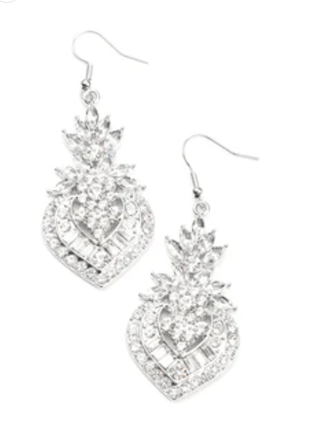 Royal Hustle White Earrings