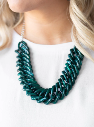 Comin' In HAUTE Green Acrylic Necklace