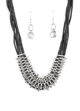 Lock, Stock, and SPARKLE Black Necklace