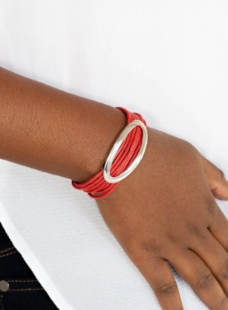 Corded Couture Red Bracelet