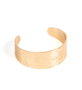 Coolly Curved Gold Cuff Bracelet