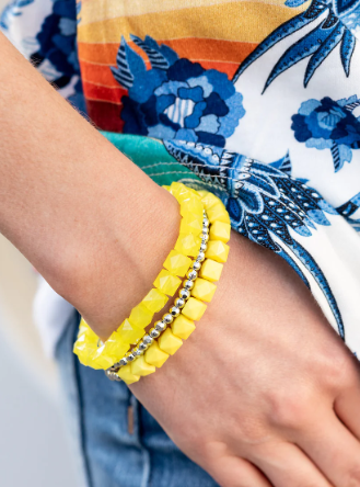 Vacay Vagabond Yellow Stretch Bracelet