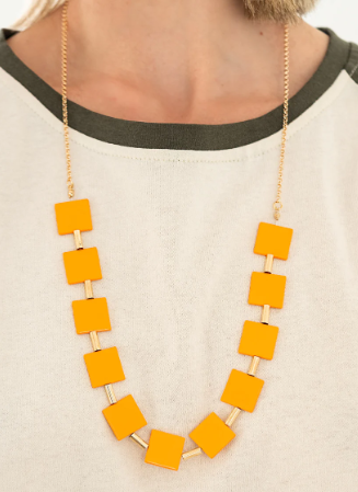 Hello, Material Girl Orange Necklace