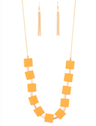 Hello, Material Girl Orange Necklace