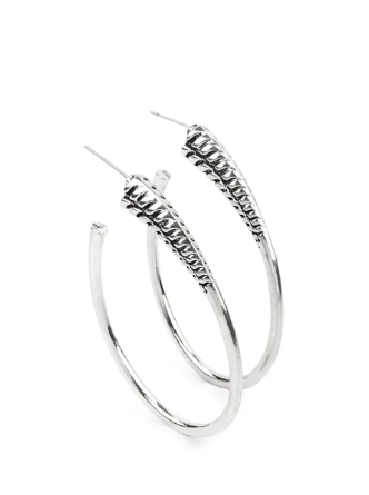 Fully Loaded Silver Hoop Earrings