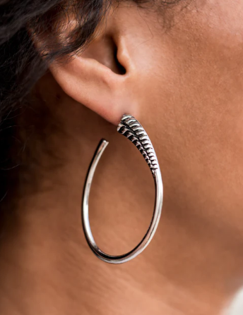 Fully Loaded Silver Hoop Earrings