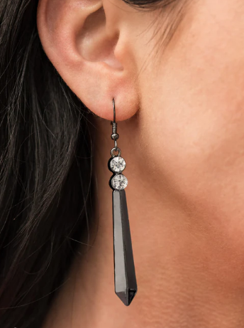 Sparkle Stream Black Earrings