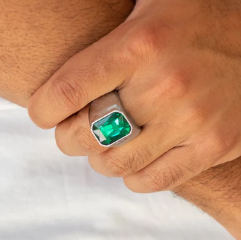 Scholar Men's Green Ring