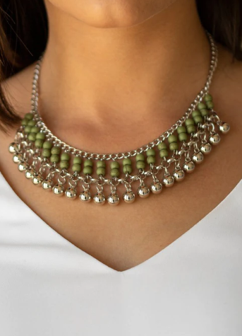 Beaded Bliss Green Necklace