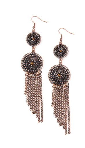 Medallion Mecca Copper Earrings