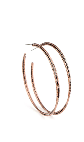 Curved Couture Copper Hoop Earrings