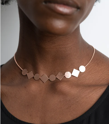 Don't Get Bent Out Of Shape Copper Choker Necklace