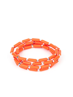 Radiantly Retro Orange Stretch Bracelet