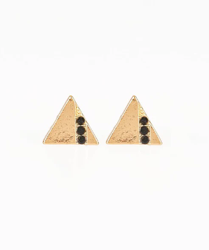 Pyramid Paradise Black Post Earrings