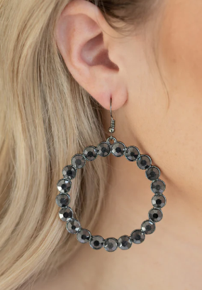 Welcome To The GLAM-boree Black Earrings