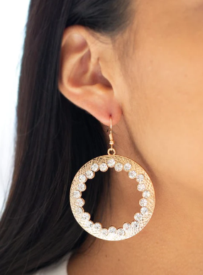 Gala Glitter Gold Hoop Earrings