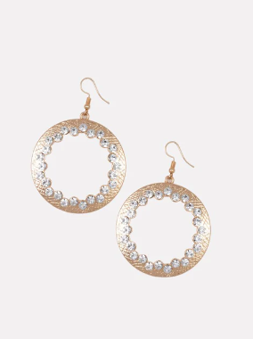 Gala Glitter Gold Hoop Earrings