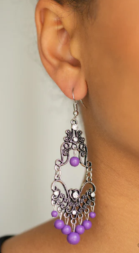 Colorfully Cabaret Purple Earrings