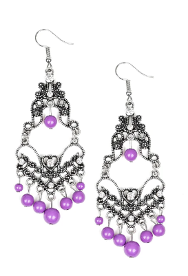 Colorfully Cabaret Purple Earrings