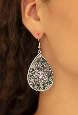 Banquet Bling Purple Earrings