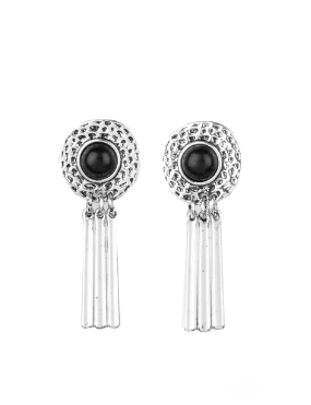 Desert Amulet Black Clip-On Earrings