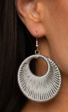 Weaving My Web Silver Earrings