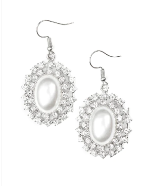 Mega Movie Star White Earrings