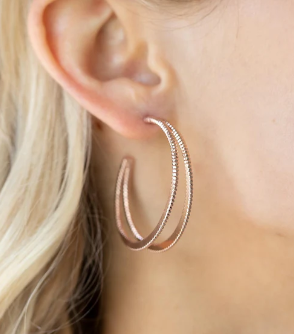 Rustic Curves Rose Gold Hoop Earrings