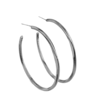 Spitfire Black Hoop Earrings