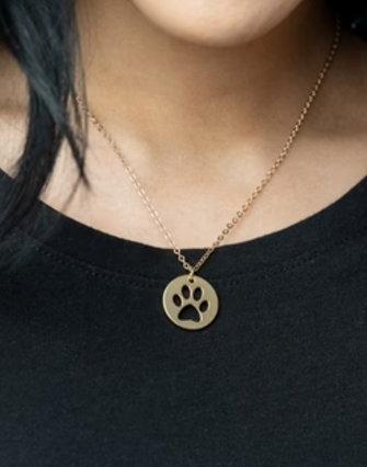 Think PAW-sitive Gold Necklace