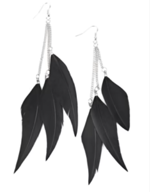 West Side Western Black Feather Earrings