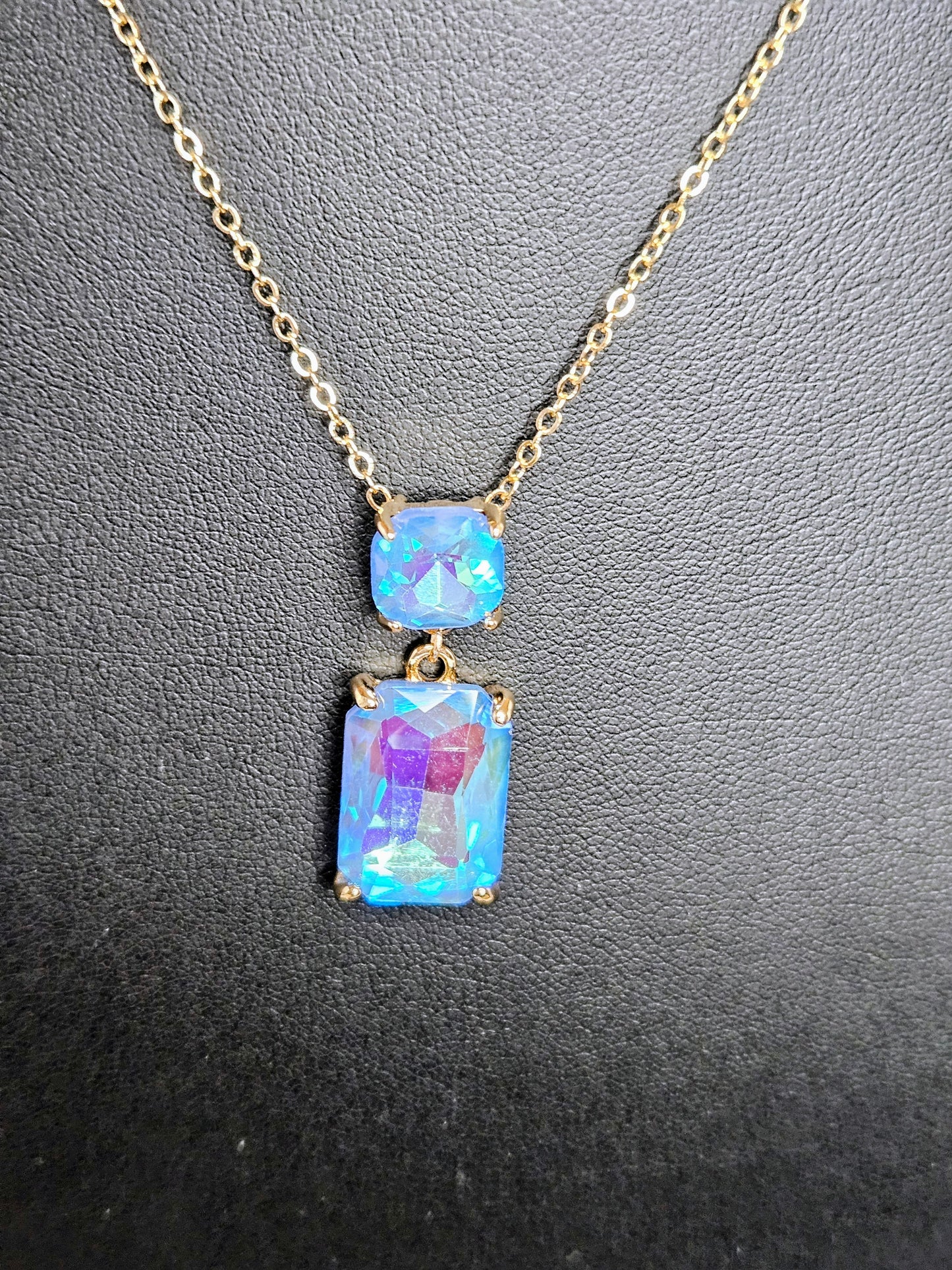 Azure Cascade Iridescent Necklace