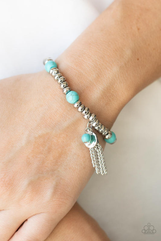 Whimsically Wanderlust Blue Stretch Bracelet