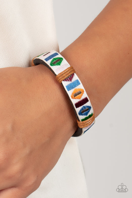 Textile Trendsetter Multi-Colored Pull-Tie Bracelet