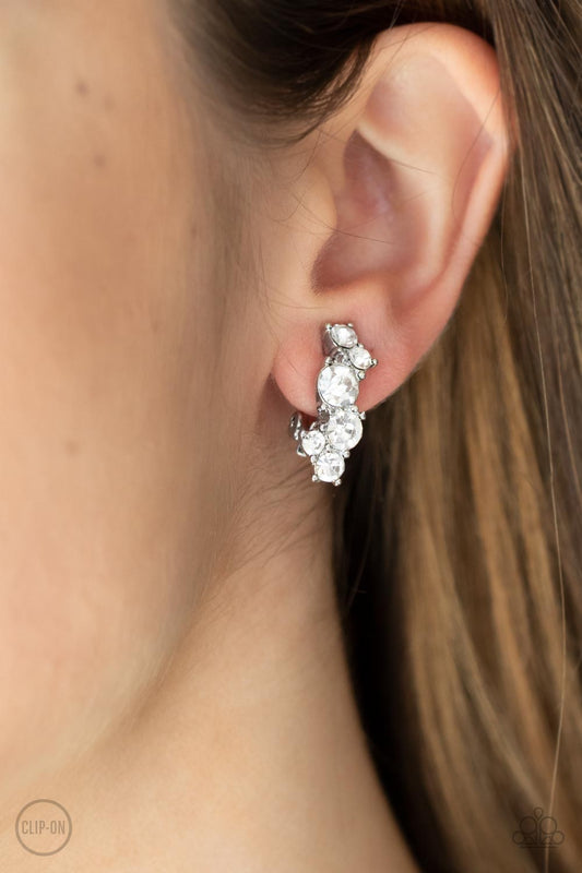 Cosmic Celebration White Clip-On Earrings