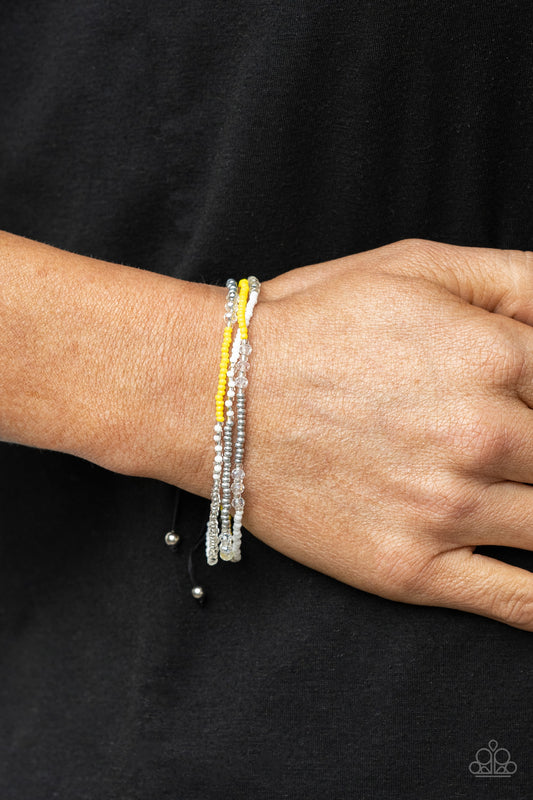 BEAD Me Up, Scotty! Yellow Pull-Tie Bracelet