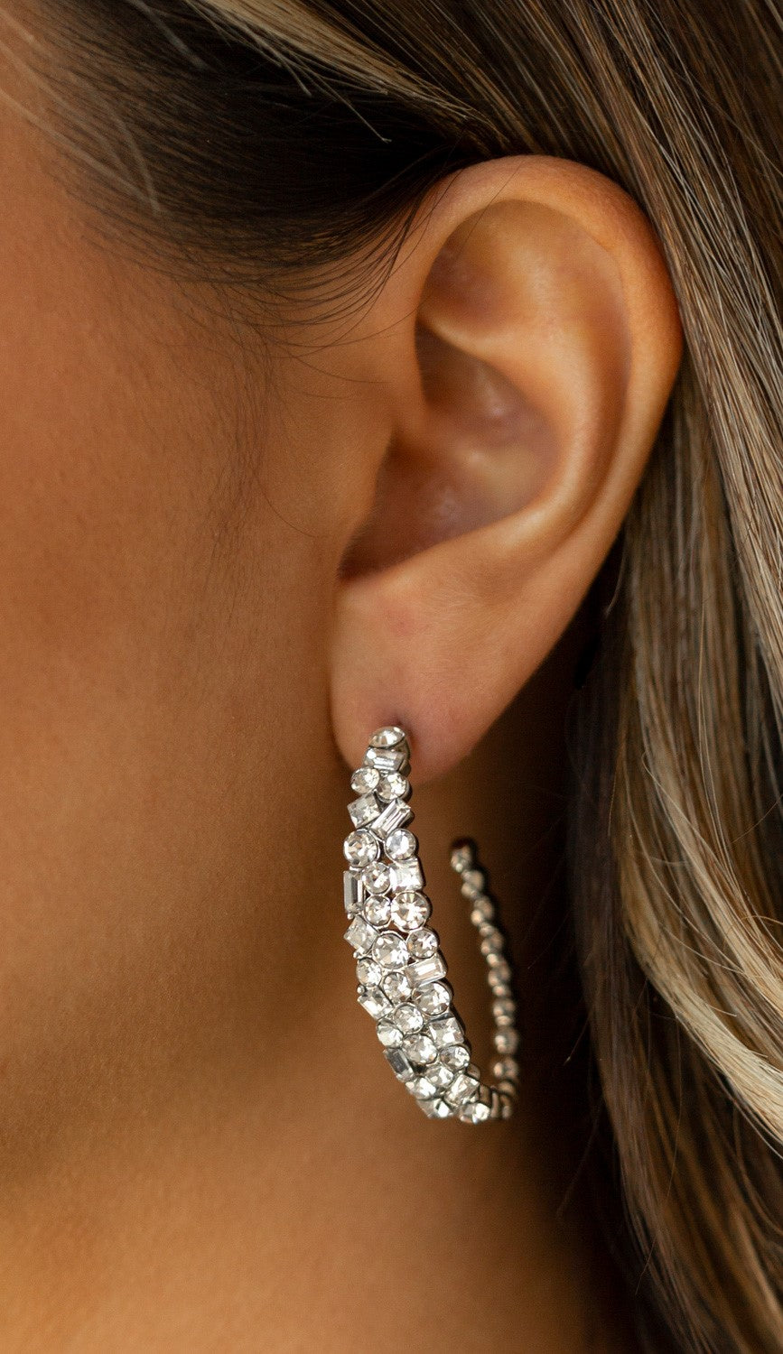 A GLITZY Conscience Black Hoop Earrings