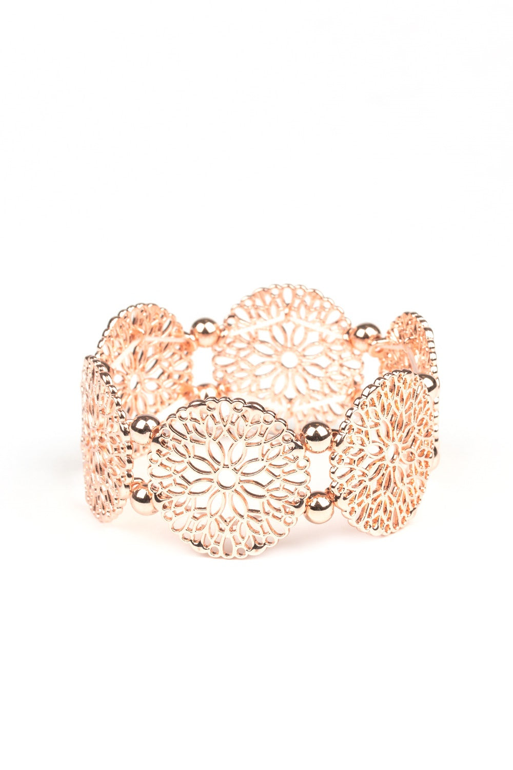 A Good MANDALA Is Hard To Find Rose Gold Stretch Bracelet