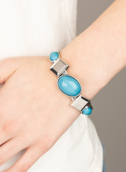 Abstract Appeal Blue Hinge Bracelet