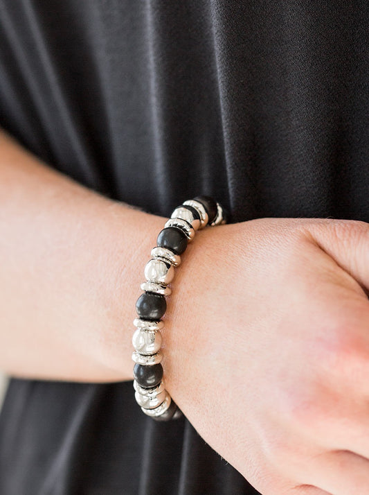 Across The Mesa Black Stretch Bracelet