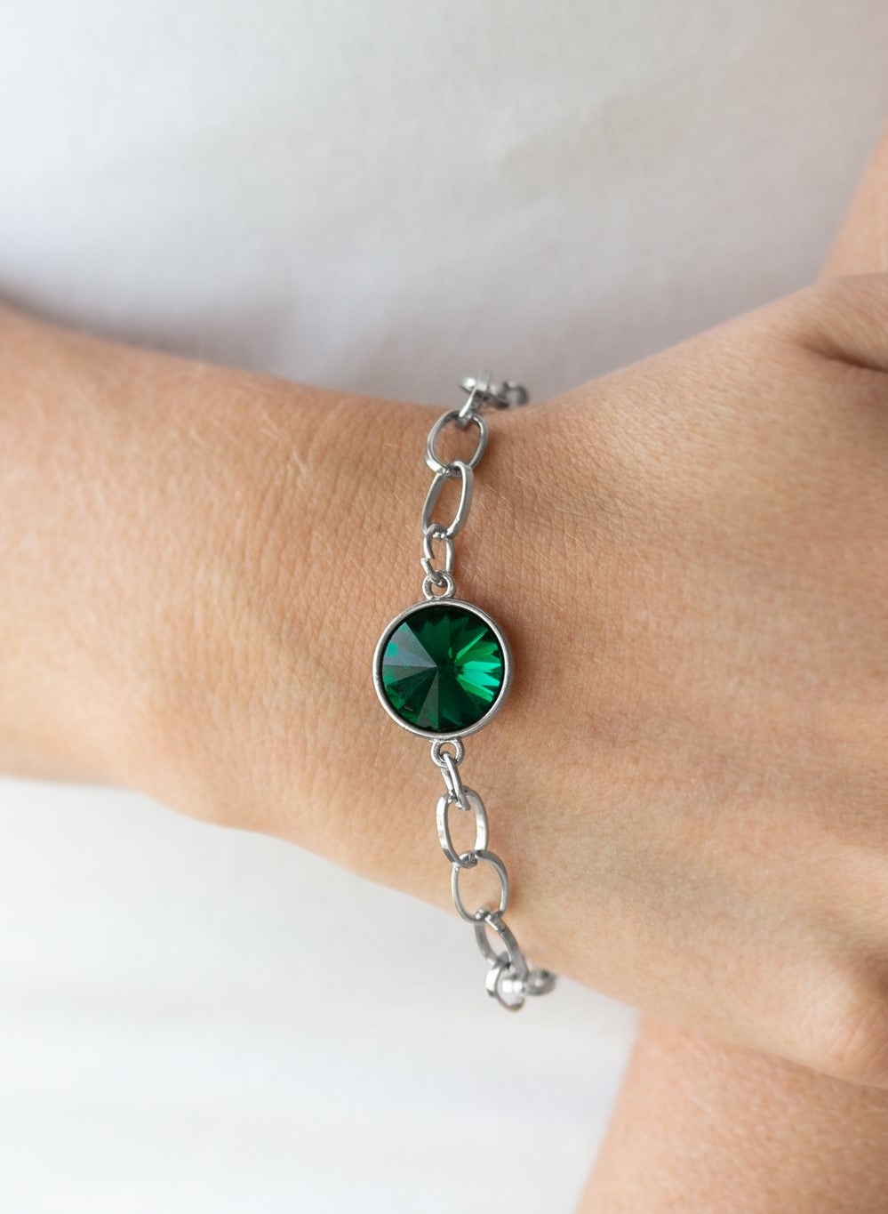 All Aglitter Green Toggle Closure Bracelet