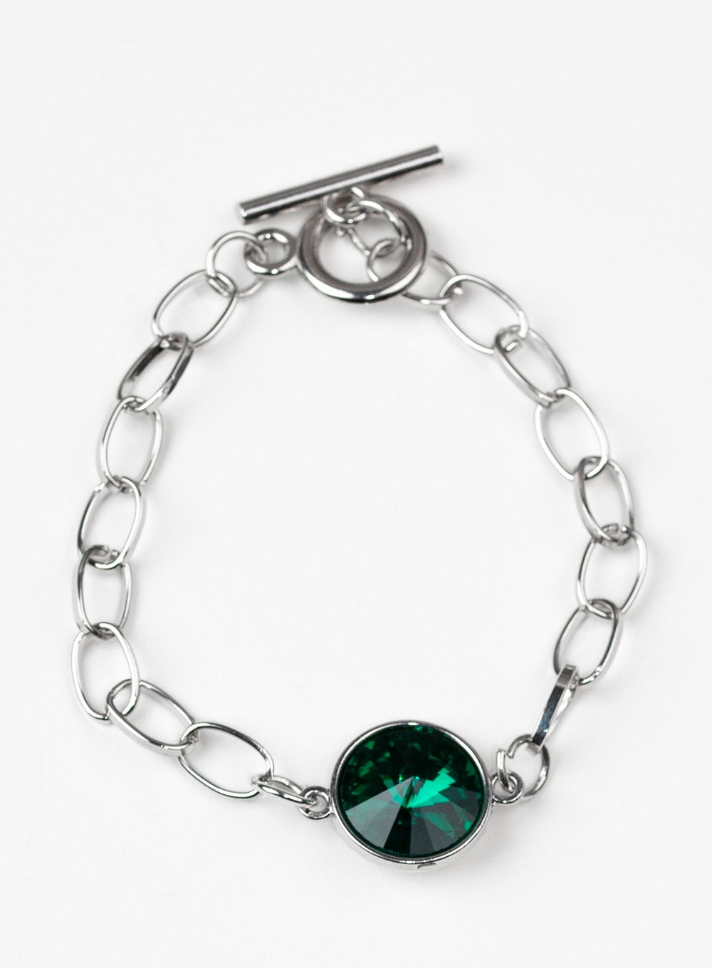 All Aglitter Green Toggle Closure Bracelet