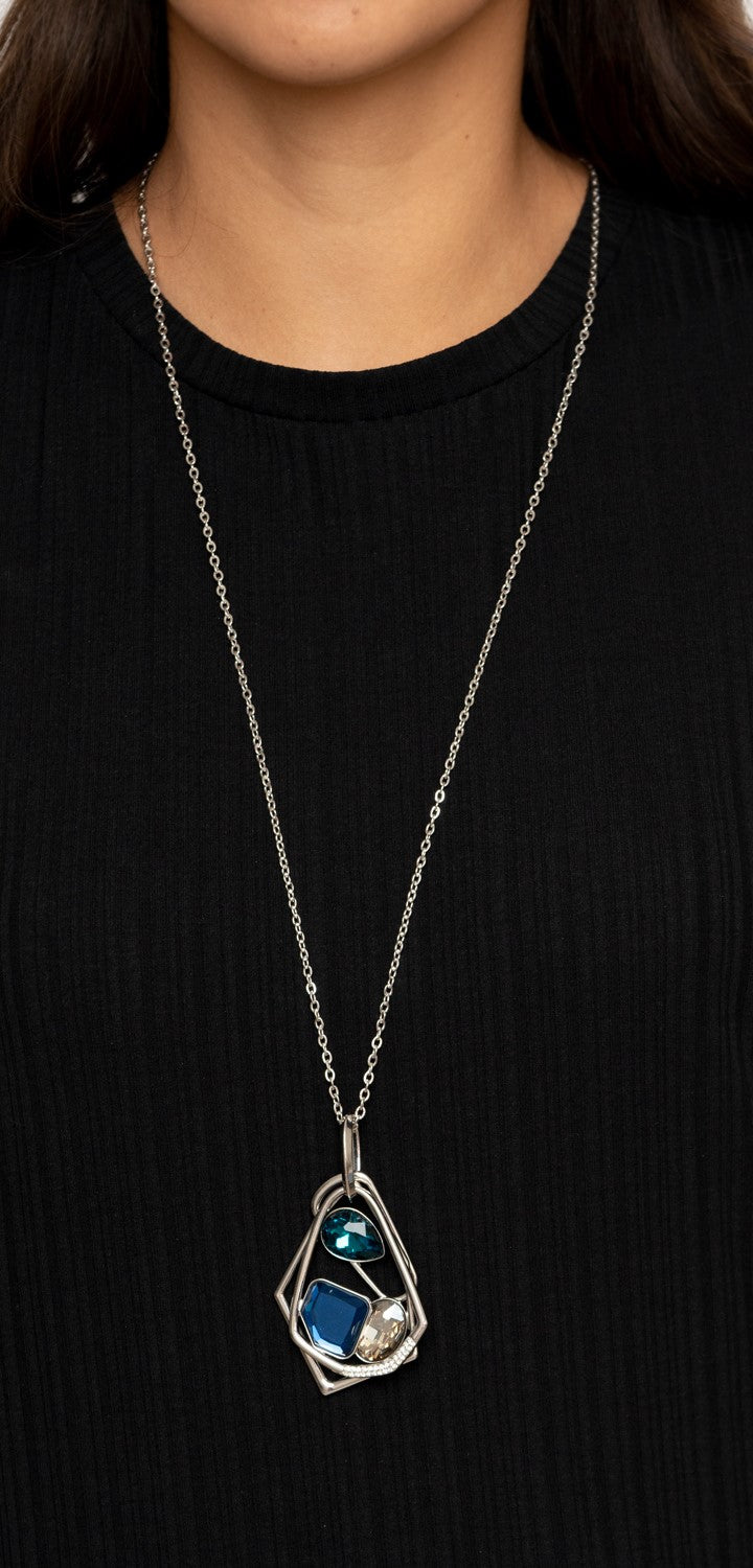 All Systems GLOW Blue Long Necklace