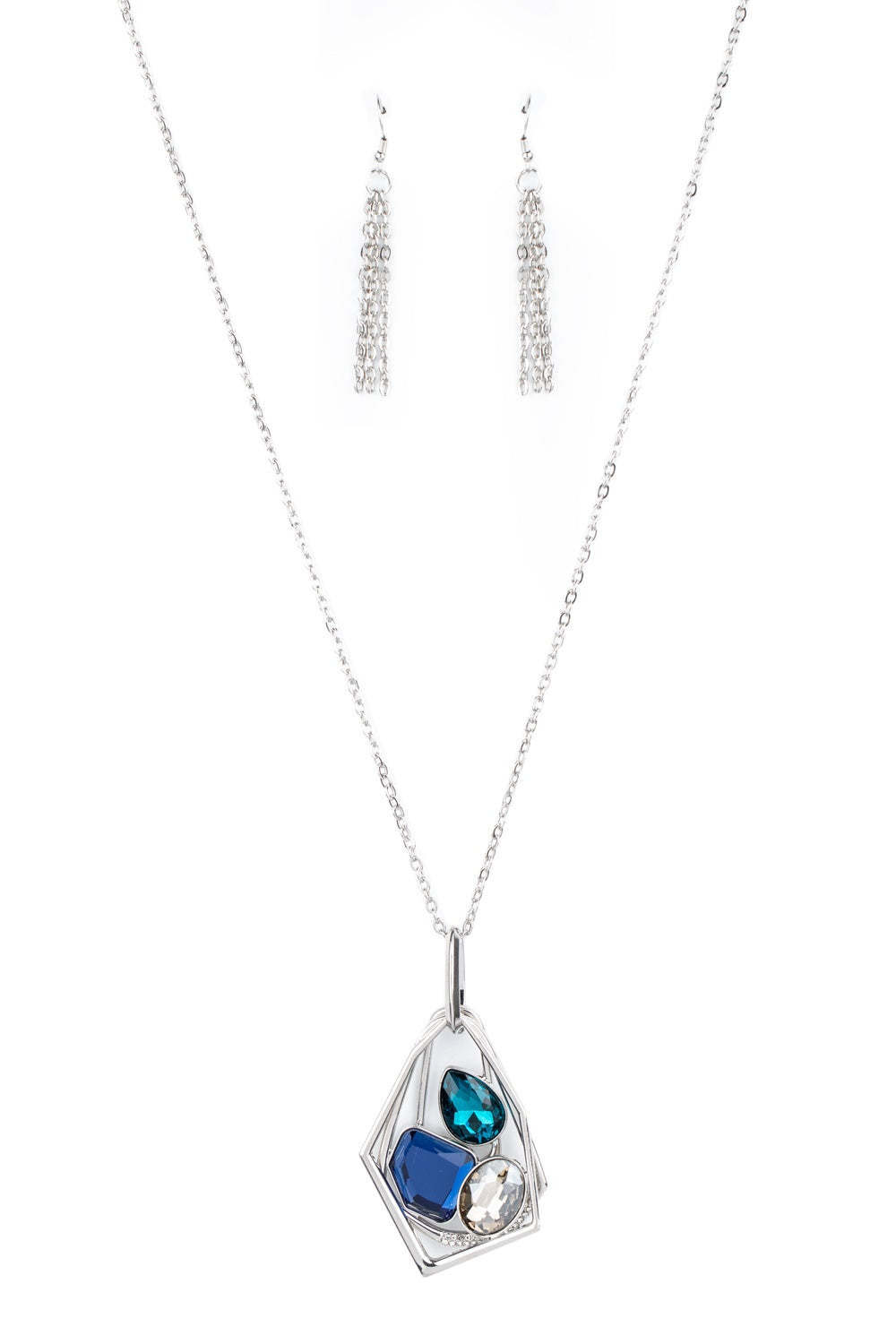 All Systems GLOW Blue Long Necklace