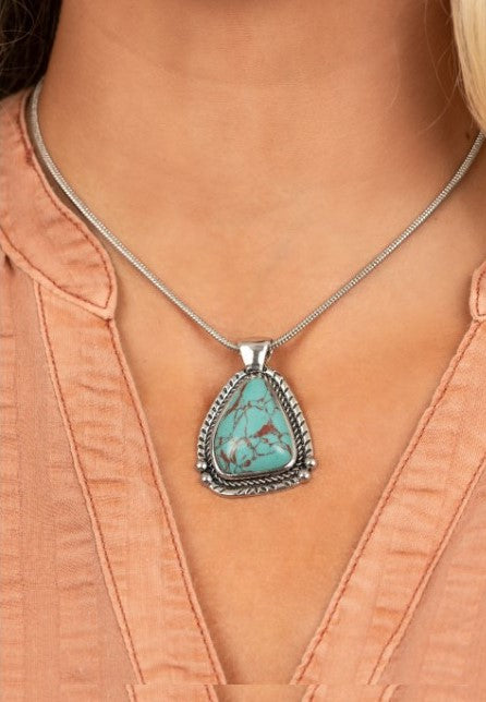 Artisan Adventure Blue Crackle Stone Necklace